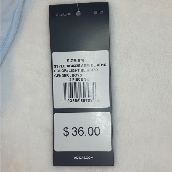 [ Adidas ] Boy’s Light Blue Tank & Shorts Set NWT - Picture 2 of 5